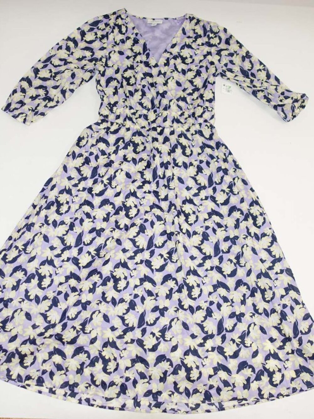 On 34th Women's Fit & Flare Dress Medium NWT 3/4 Sleeves 100% Cotton Floral M